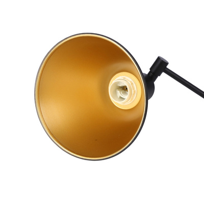 Kinkiet regulowany COPENHAGEN czarno-złoty - lampa do czytania w stylu industrialnym E14