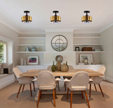 Plafoniera Spiega alamă neagră E27 abajur transparent 31-09487