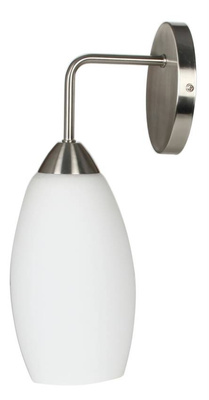 Applique nickel mat avec abat-jour en verre 60W E27 Modus Candellux 21-10547