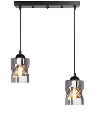Hanging lamp black/smoke strip 2xE27 Felis 32-00132