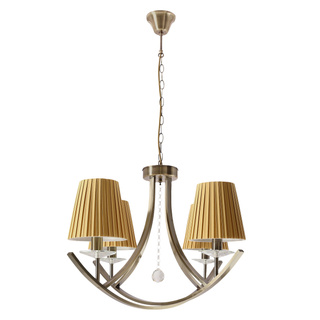 Lampa wisząca Vitoria 4-punktowa z abażurami nad stół do jadalni patynowa