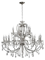 Chrom-Pendelleuchte mit Kristallkronleuchter 15x40W Aurora Candellux 30-97586