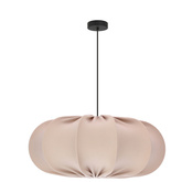 Hanging lamp CAFEE Scandinavian with beige frappe shade 52 cm minimalist ceiling lighting in japandi style E27