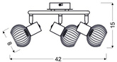 Spiral ceiling lamp 3X40W E14 black/chrome OSLO 98-61867