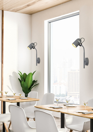 Wall lamp 1xE14 gray 40cm GRAY 91-66527