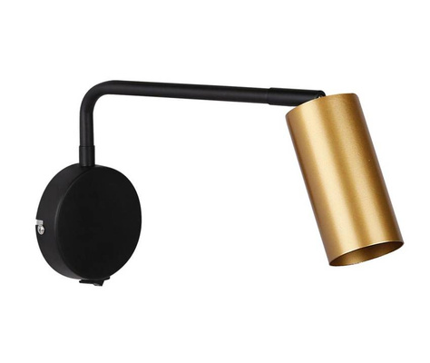 Wall lamp black and gold movable switch 1xGU10 Tina 21-76816