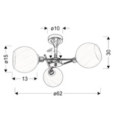 Lampa sufitowa wisząca 3xE27 chrom klosz biały RAUL 33-72221
