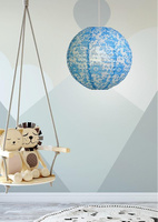 Abajur hartie flori albastre bila 35cm Cocoon Candellux 70-94066