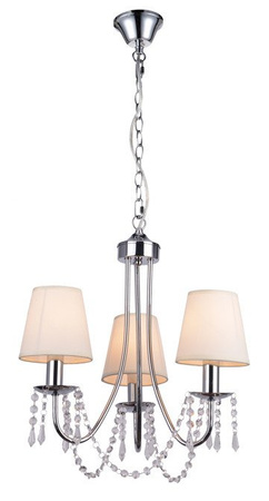Lampa wisząca chromowa / beżowa żyrandol 3x40W Ruti Candellux 33-58713