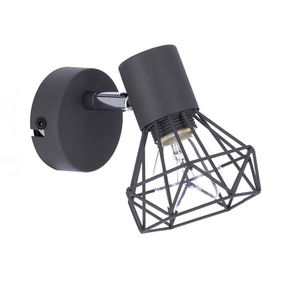 Aplică de perete cu sârmă gri 1X40W E14 Verve 91-60969