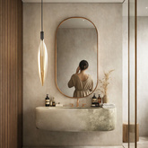 Suspension Nordic tube en verre pour salon abat jour ambre simple