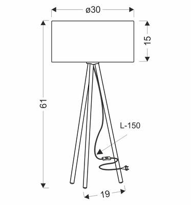 ANAKA lampa stołowa czarny 1x40W E27 abażur beżowo-brązowy