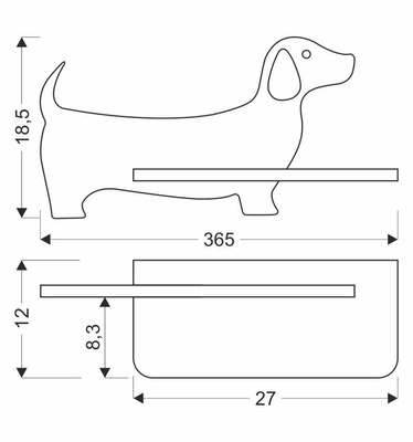 Wandleuchte LED Regal rosa Hund Dog 21-00989