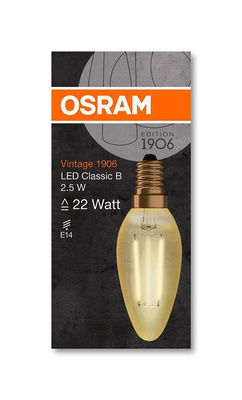Żarówka LED E14 2,5W 220LM 2400K VINTAGE B22 świeca OSRAM