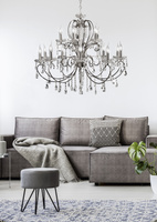 Chrom-Pendelleuchte mit Kristallkronleuchter 15x40W Aurora Candellux 30-97586