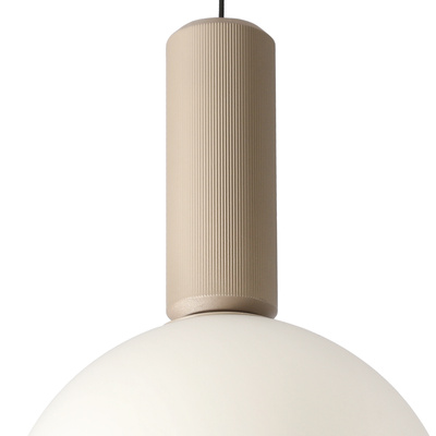 Suspension Testa beige globes blanches 6x10W G9 réglable