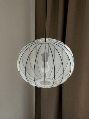 MELLOW pendant lamp black 1x40W E27 lampshade 52 white globe 31 41951