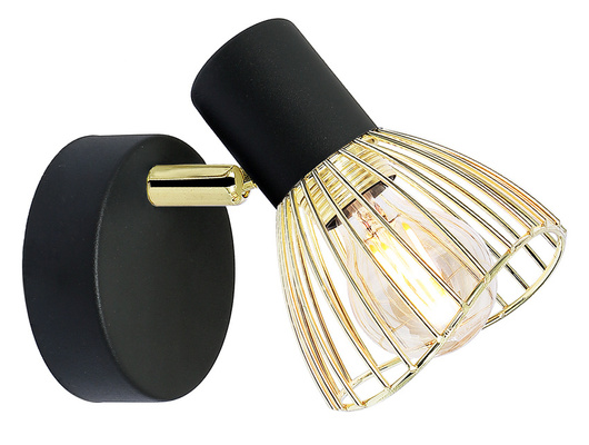 Single wall lamp 1X40W E14 black and gold wall lamp Fly 91-61874