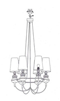 Suspensie candelabru reglabil roșu 6xE14 Decoria Candellux 36-30583
