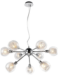 Lampa suspendata abajur sticla croma cu cos 9x40W Dixi Candellux 39-65018