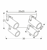 Gary lampa sufitowa plafon czarny 4x15W GU10 klosz czarny 98-28143