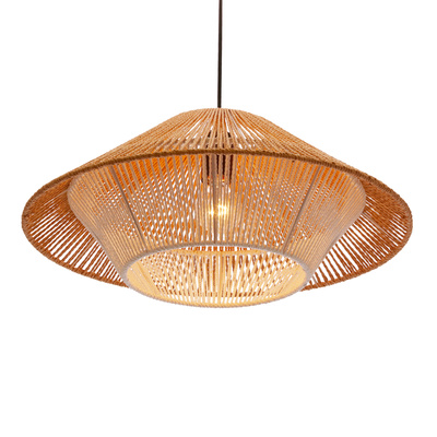 Africa lampa wisząca 50 czarny 1x40W E27 abażur beżowy+biały