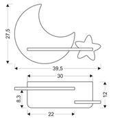 Applique LED 5W pour enfant gris lune lune Candellux 21-75574