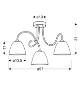 Plafoniera cromată cu abajur din sticlă 3x40W E14 Elf Candellux 33-72580