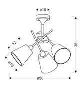 Plafonnier chromé avec abat-jour en tissu 3x40W Vox Candellux 33-70623