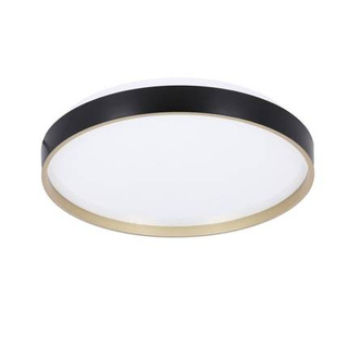 Florida ceiling lamp black and gold plafond 18w led 33 cm with white shade