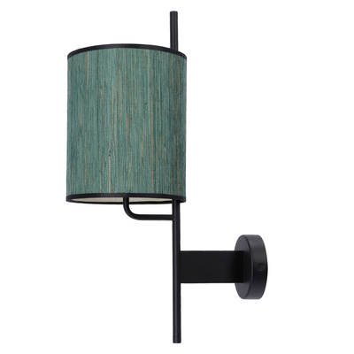 Bendi Wall lamp black sconce, green lampshade 21-25296