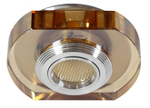 Ceiling luminaire Candellux Ss-34 Al/Am 3W Led Cob 230V Ceiling frame. Solid Rounded Amber Glass