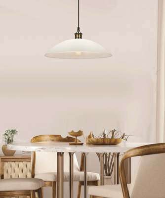 Dexter 2 hanging lamp 1x60w e27 white shade 31-20604