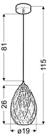 Hanging ceiling lamp candellux gran 31-51455 e27 gold