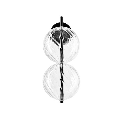 PLAFONNIER APPLIQUE NOIR 10W LED 3000K GLOBE TRANSPARENT
