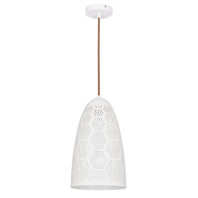 Plafoniera suspendata 1X60W E27 ajurata alb BENE 31-70593