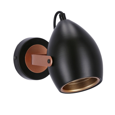 Aplica de perete reglabila neagra si cupru E14 40W Anica 91-81391