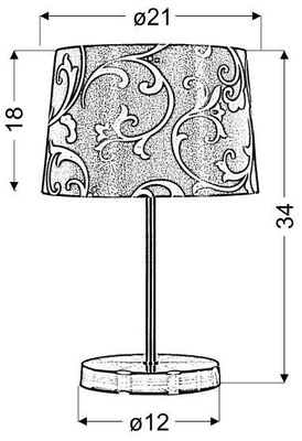 Lampe de table bleu/chrome Arosa 41-55873