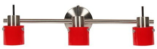 Candellux 93-09121 Rote Deckenleuchte, 3X50W G9-Streifen, satiniertes Nickel