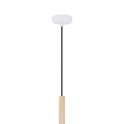 Lampe suspendue blanc + bois Trosa Ledea 50101265
