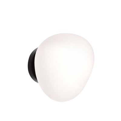 Wall sconce STONES inspired by stone white acrylic shade 20 cm japandi style stylish bedroom sconce E27