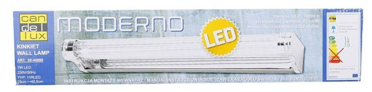 Aplică baie crom 42,5cm LED 7W rece Moderno Candellux 20-40800