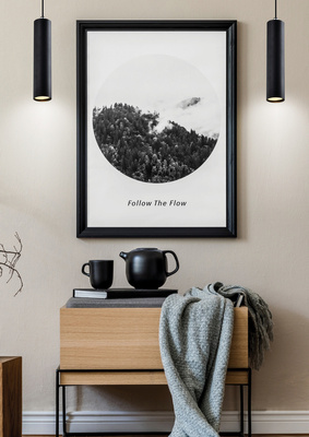 Hanging lamp black frame 25W GU10 25cm Tubo 31-78544