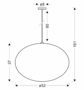 MELLOW lampa wisząca czarny 1x40W E27 abażur  52 biały kula  31-41951