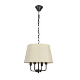 Pasteri Hängelampe schwarz matt 4x40w e14 beige Lampenschirm 31-01368