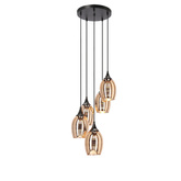 Hanging ceiling lamp black/copper 5 Marina 35-51639