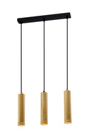 Hanging lamp black/wooden frame 3x25W Tubo 33-79138