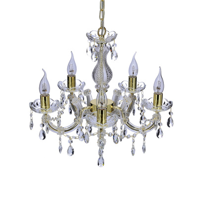 Gold crystal chandelier 5xE14 Maria Teresa Candellux 35-94646