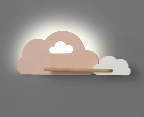 Kinkiet Cloud do pokoju dziecięcego chmurka z półką wbudowany LED 5W