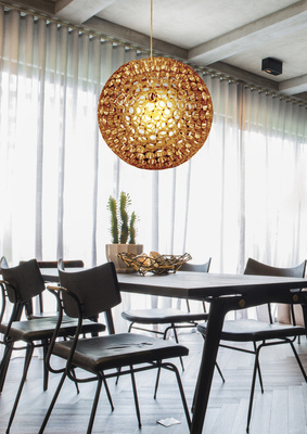 Ceiling lamp copper ball made of metal tubes E27 Abros Candellux 31-09074